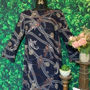 H&M Dark blue/Paisley-patterned Dress Sz 6